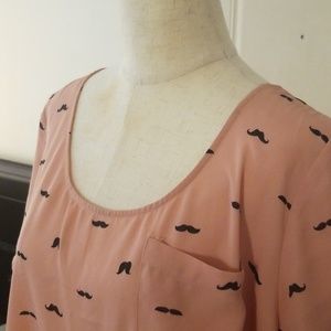 Torrid Moustache Print Georgette Top